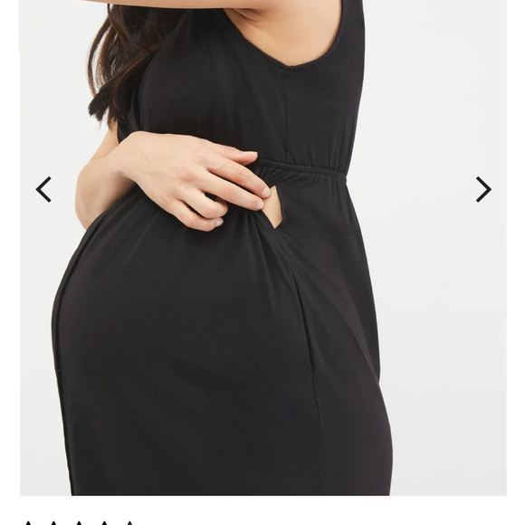 Motherhood Maternity 3 IN 1 NURSING, LABOR & DELIVERY GOWN in black size small - Picture 10 of 11